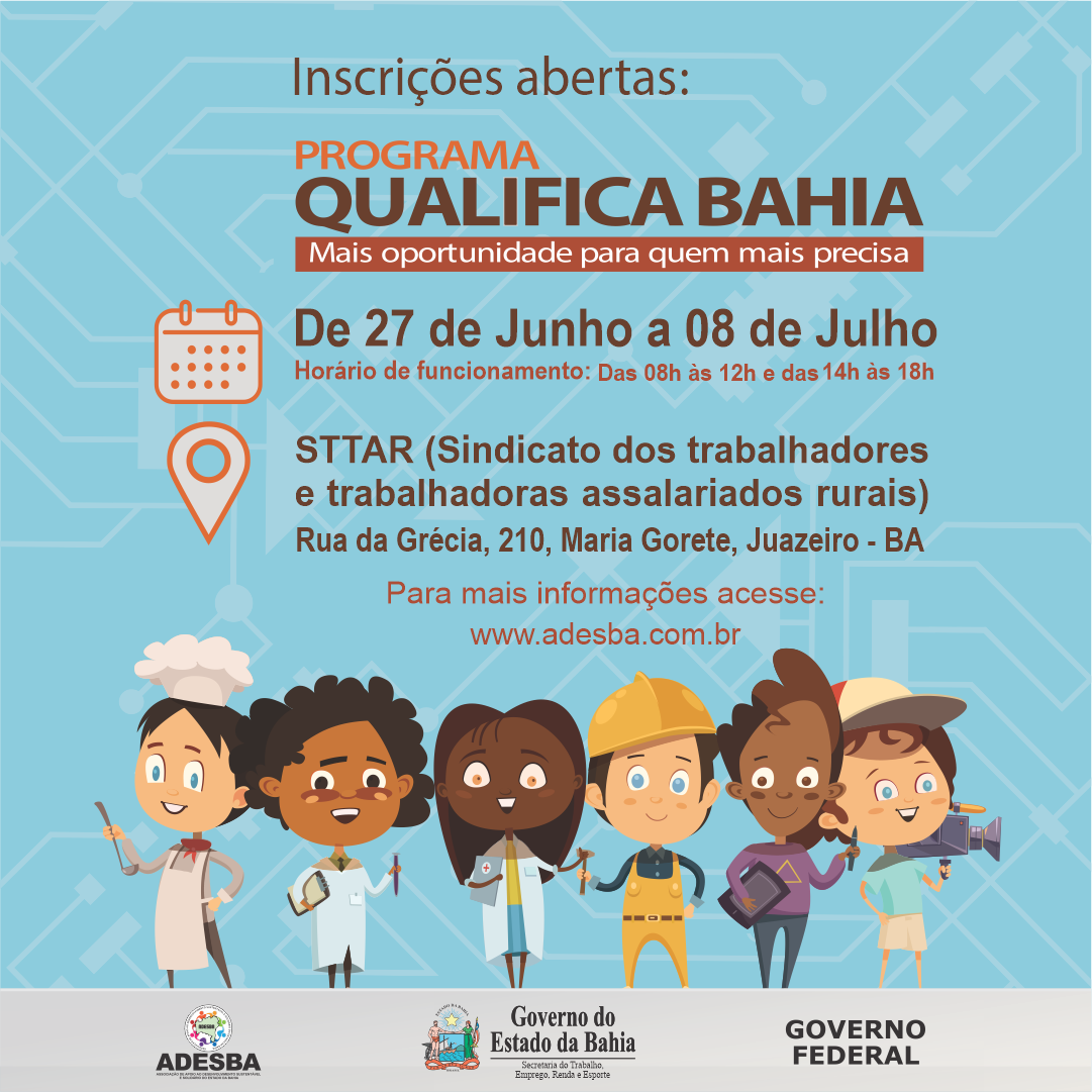 Programa Qualifica Bahia abre inscrições para cursos