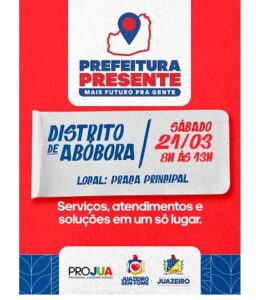 Prefeitura Presente leva serviços de assistência social e garantia de direitos ao distrito de Abóbora neste sábado (21)