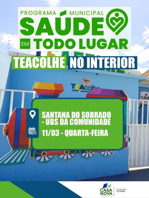 Saúde em Todo Lugar: TEAcolhe Itinerante chega a Santana do Sobrado nesta quarta (11)