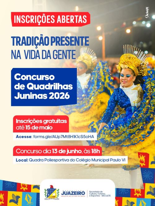 Concurso de Quadrilhas Juninas 2026 com mais de R$ 27 mil em premiações: inscrições seguem abertas até sexta-feira (15)