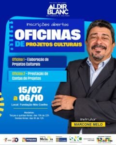 Fundação Nilo Coelho e a Melodia Produções abrem inscrições para oficinas gratuitas sobre realização de projetos culturais, em Petrolina