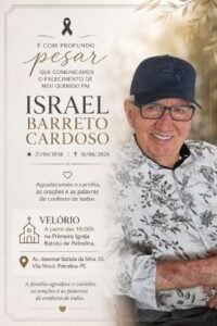 Morre em Petrolina, Israel Barreto, ex-presidente da Associação de Barqueiros do Rodeadouro