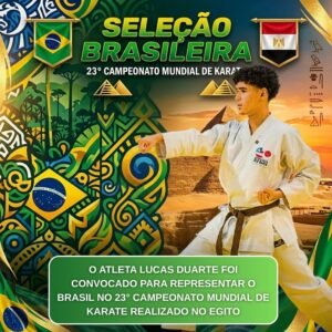 Juazeirense Lucas Duarte é convocado para a Seleção Brasileira e vai disputar o mundial de Karatê no Egito