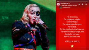 Madonna pede voto em Lula: “pela democracia”